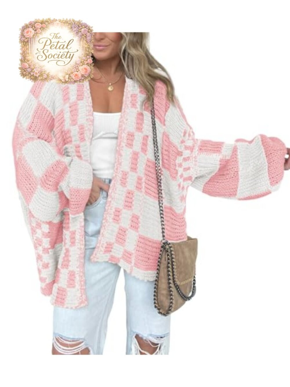 Casual Open Front Cardigan Sweater Long Sleeve Ribbed Knit V-Neck Loose Fit